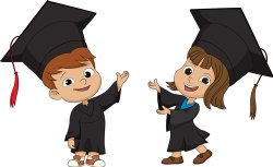 Children graduating-boy and girl
